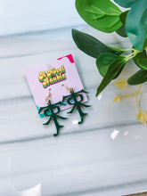 Load image into Gallery viewer, Epic Fantasy Author Symbol Earrings | Dark Green Literary Jewelry
