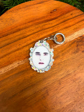 Load image into Gallery viewer, Eggward Vampire Meme Keychain | Silver Glitter Bookish Accessory
