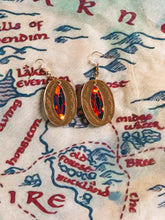 Load image into Gallery viewer, Dark Lord Earrings | Gold Mirror Flame Fantasy Jewelry

