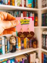 Load image into Gallery viewer, Heroic Loyalty Earrings | Brown Heart Fantasy Jewelry
