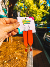 Load image into Gallery viewer, Red Ketchup Bottle Earrings | Sparkly Vampire Romance Meme Jewelry
