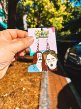 Load image into Gallery viewer, Funny Vampire Emoji Earrings | Sparkly Acrylic Meme Bookish Jewelry
