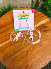 Load image into Gallery viewer, Bubble Psychic Kitty Earrings | Clear Acrylic Floating Charm Drop Earrings
