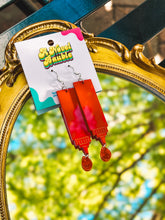 Load image into Gallery viewer, Red Ketchup Bottle Earrings | Sparkly Vampire Romance Meme Jewelry
