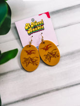 Load image into Gallery viewer, Epic Fantasy Mountain Map Earrings | Mustard Dragon Treasure Jewelry
