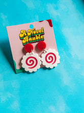 Load image into Gallery viewer, Narutomaki Drop Earrings | Ramen Fishcake Dangle Earrings
