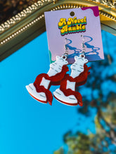 Load image into Gallery viewer, White Chess Piece Earrings | Red Ribbon Romantasy Bookish Jewelry
