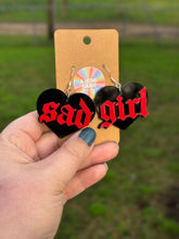 Load image into Gallery viewer, Sad Girl Earrings | Cute Acrylic Pop Culture Meme Jewelry

