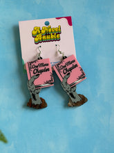 Load image into Gallery viewer, Zombie One More Chapter Earrings | Bookish Horror Reader Jewelry
