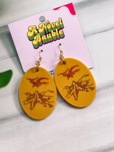 Load image into Gallery viewer, Epic Fantasy Mountain Map Earrings | Mustard Dragon Treasure Jewelry
