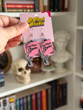 Load image into Gallery viewer, Zombie One More Chapter Earrings | Bookish Horror Reader Jewelry
