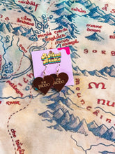 Load image into Gallery viewer, Heroic Loyalty Earrings | Brown Heart Fantasy Jewelry
