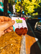 Load image into Gallery viewer, Red Mirror Heart Earrings | Spicy Vampire Romance Bookish Jewelry
