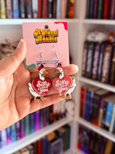 Load image into Gallery viewer, Silly for You Goose Earrings | White Geese Red Heart Valentine's Jewelry
