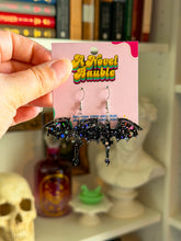 Load image into Gallery viewer, Black Glitter Dragon Earrings | Sparkle Fantasy Jewelry
