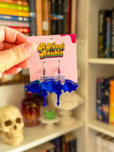 Load image into Gallery viewer, Mirror Dragon Earrings | Green or Blue Acrylic Fantasy Earrings
