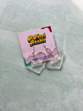 Load image into Gallery viewer, Well-Read Woman Clear Heart Earrings | Feminist Bookish Jewelry Gift
