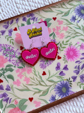 Load image into Gallery viewer, Darlin' Hearts Earrings | Red Scalloped Valentine's Day Jewelry
