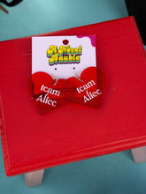 Load image into Gallery viewer, Red Heart Earrings | Sparkly Vampire Romance Bookish Jewelry
