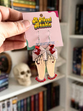 Load image into Gallery viewer, Victorian Love Letters Earrings | Pearlescent Envelope Hand Valentine's Jewelry

