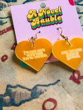 Load image into Gallery viewer, Epic Friendship Earrings | Yellow Iridescent Heart Jewelry
