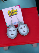 Load image into Gallery viewer, Eggward Vampire Meme Keychain | Silver Glitter Bookish Accessory
