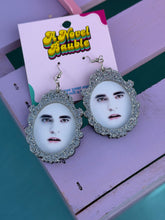 Load image into Gallery viewer, Eggward Vampire Meme Keychain | Silver Glitter Bookish Accessory
