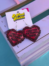 Load image into Gallery viewer, I Only Date Fictional Men Earrings | BookTok Romance Reader Jewelry
