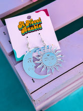 Load image into Gallery viewer, Mismatched Sun &amp; Moon Earrings | Gold Celestial Astrology Jewelry
